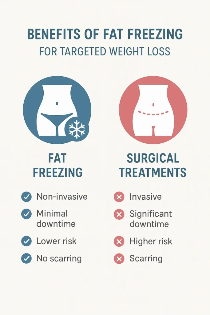 graphic showing the benefits of fat freezing Kenilworth