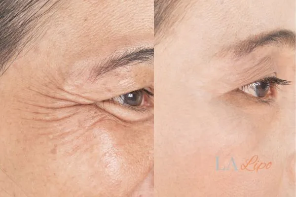 Before and after results of woman - HI-fu wrinkles reduction treatment Kenilworth