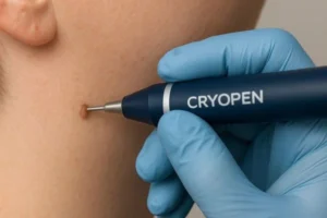 Person receiving skin tag removal Kenilworth